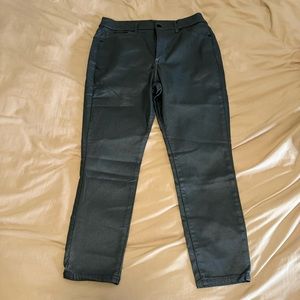 Express Skinny high rise coated jeans sz 12s